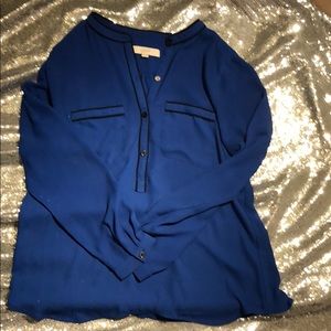 Royal Blue/Black Loft Utility Blouse